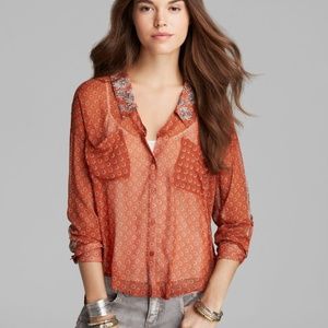 Free People Easy Rider blouse EUC